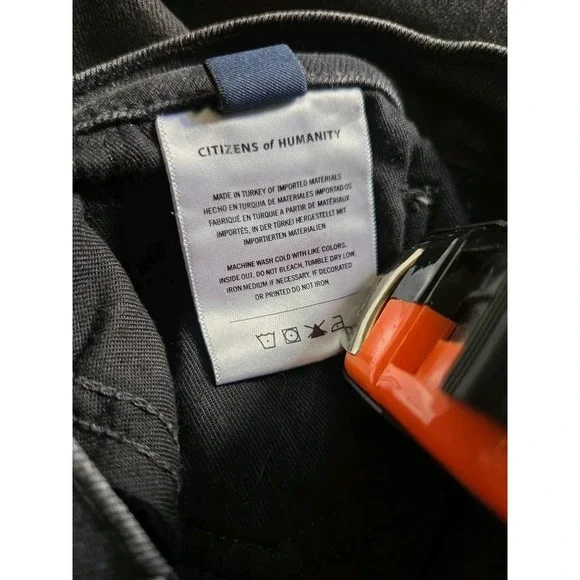 Citizens Of Humanity Loli Mid Rise Wide Leg Black Jeans Denim W32 EUC Pockets - Picture 15 of 16